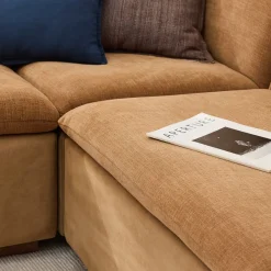 West Elm Calvin Fabric & Leather 5-Piece L-Shaped Sectional (113.5")