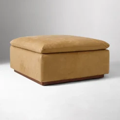 West Elm Calvin Leather Ottoman