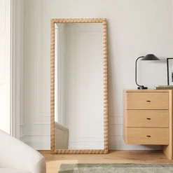 West Elm Cantilever Textured Wood Floor Mirror
