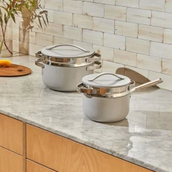 West Elm Caraway Stainless Steel Steamer Duo
