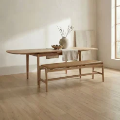 West Elm Carlisle Leather Dining Bench (64.5")