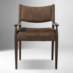 West Elm Carryn Leather Dining Arm Chair