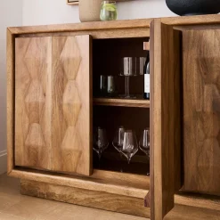 West Elm Carved Pattern Solid Wood Buffet (72")