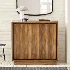 West Elm Carved Pattern Solid Wood Cabinet (47")