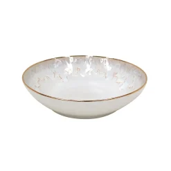 West Elm Casafina Taormina Stoneware Gold-Rimmed Pasta Bowls (Set of 4)