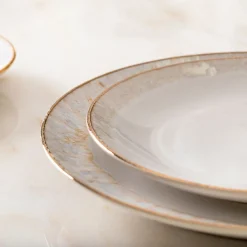 West Elm Casafina Taormina Stoneware Gold-Rimmed Salad Plates (Set of 4)