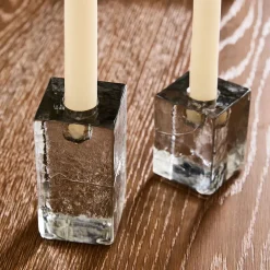 West Elm Cast Glass Taper Holders