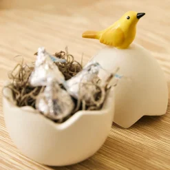 West Elm Ceramic Egg Lidded Boxes