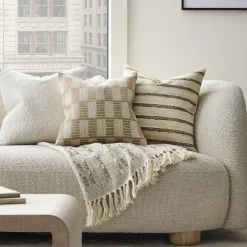 West Elm Checker Stripe & Throw Set
