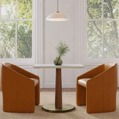 West Elm Claire Restaurant Dining Table - Porcelain w/ Protective Metal Bumper - Rectangle