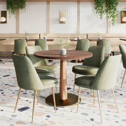 West Elm Claire Restaurant Dining Table - Wood - Round