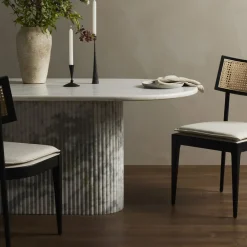 West Elm Claudelle Scalloped Marble Dining Table (74")