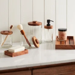 West Elm Clover Wood & Glass Bath Accessories