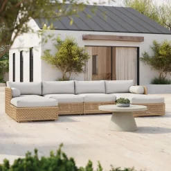 West Elm Coastal Outdoor 4-Piece U-Shaped Sectional Protective Cover