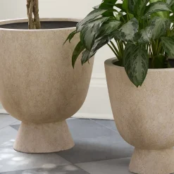 West Elm Colin King Ficonstone Indoor/Outdoor Pedestal Planters