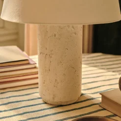 West Elm Colin King Travertine Table Lamp (20")