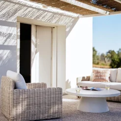 West Elm Concrete Pedestal Indoor/Outdoor Round Coffee Table (–)
