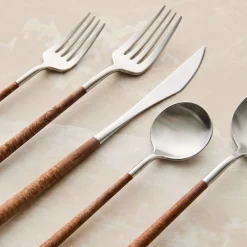 West Elm Costa Nova Mito Brushed Stainless Steel Flatware Sets