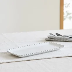West Elm Costa Nova Pearl White Rectangular Tray