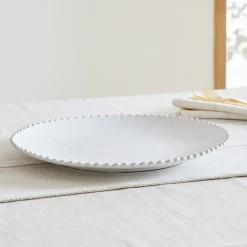 West Elm Costa Nova Pearl White Stoneware Charger Plate