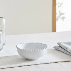 West Elm Costa Nova Pearl White Stoneware Low Bowls