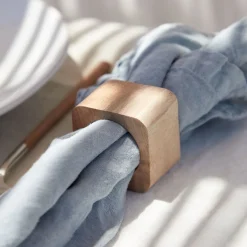 West Elm Costa Nova Square Wood Napkin Rings (Set of 4)