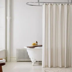 West Elm Cotton Linen Stripe Shower Curtain
