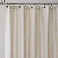 West Elm Cotton Linen Stripe Shower Curtain