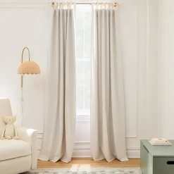 Kids West Elm Cotton Tie-Top Blackout Curtain