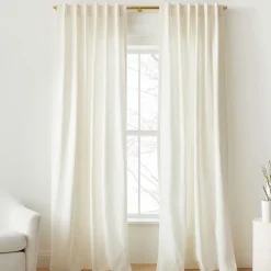 West Elm Cotton Velvet Light-Filtering Curtain