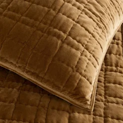 West Elm Cotton Velvet Plaid Reverse Quilt & Shams