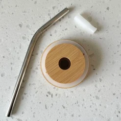 West Elm Counter Couture Bamboo Lid And Straw Set