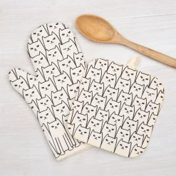 West Elm Counter Couture Cat Oven Mitt & Pot Holder
