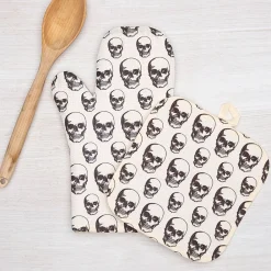 West Elm Counter Couture Skull Oven Mitt & Pot Holder