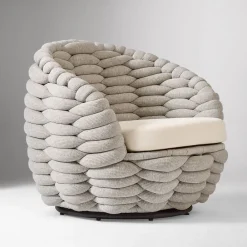 West Elm Cozy Upholstered Outdoor Swivel Chair