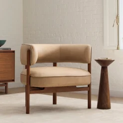 West Elm Craig Expressed Wood Leather Chair