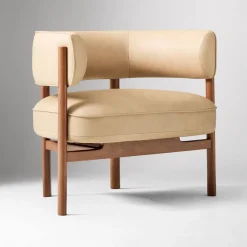 West Elm Craig Expressed Wood Leather Chair