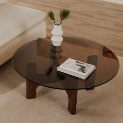 West Elm Csilla Round Glass Coffee Table (42")