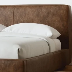 West Elm Curved Modern Faux Leather Bed