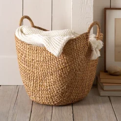 West Elm Curved Seagrass Handle Baskets