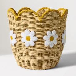 West Elm Daisy Rattan Basket