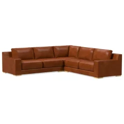 West Elm Dalton Leather 3-Piece L-Shaped Sectional (109"–119")