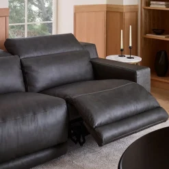 West Elm Dalton Motion Reclining Leather 5-Piece L-Shaped Sectional (127")