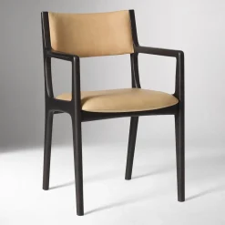 West Elm Damon Cafe Leather Dining Arm Chair