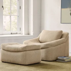 West Elm Danver Chair & Ottoman Set