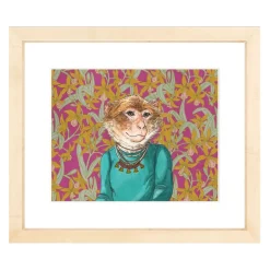 West Elm Dapper Macaque Framed Wall Art