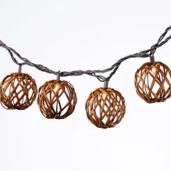 West Elm Decorative 10-Piece Rattan String Lights - Sphere
