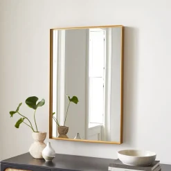 West Elm Deep Frame Rectangle Thin Metal Wall Mirror