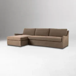 West Elm Delara Slipcover Chaise Sectional (128")