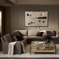West Elm Delara Slipcover L-Shaped Sectional (124")